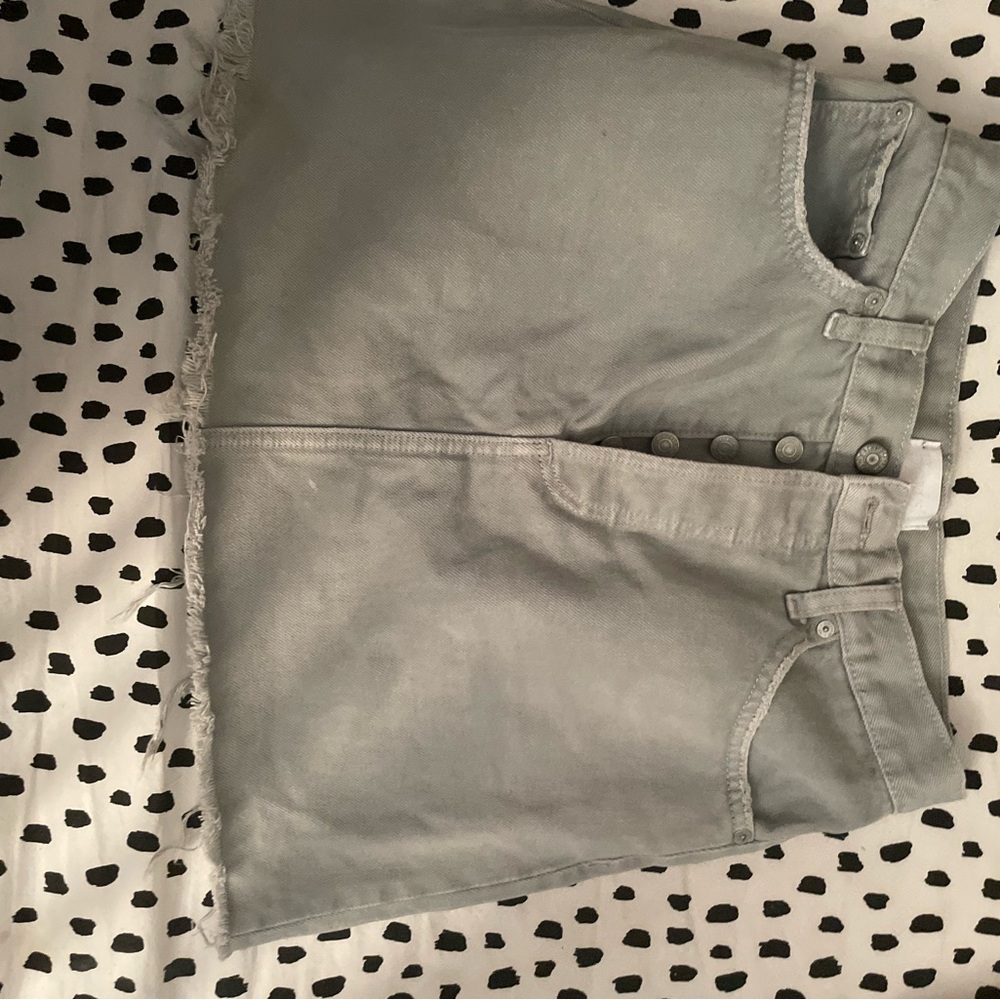 Boyish Light Gray Denim Skirt